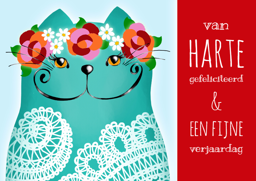 Verjaardagskaart Katje lace - Verjaardagskaarten Verjaardagskaarten - Verjaardagskaart Katje lace