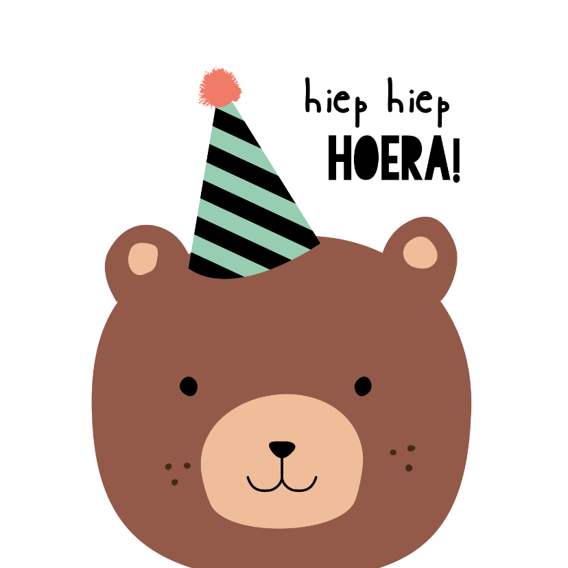 Verjaardagskaart kind - Hiep hiep hoera, bere-gezellige dag - Verjaardagskaarten Verjaardagskaarten - Verjaardagskaart kind - Hiep hiep hoera, bere-gezellige dag