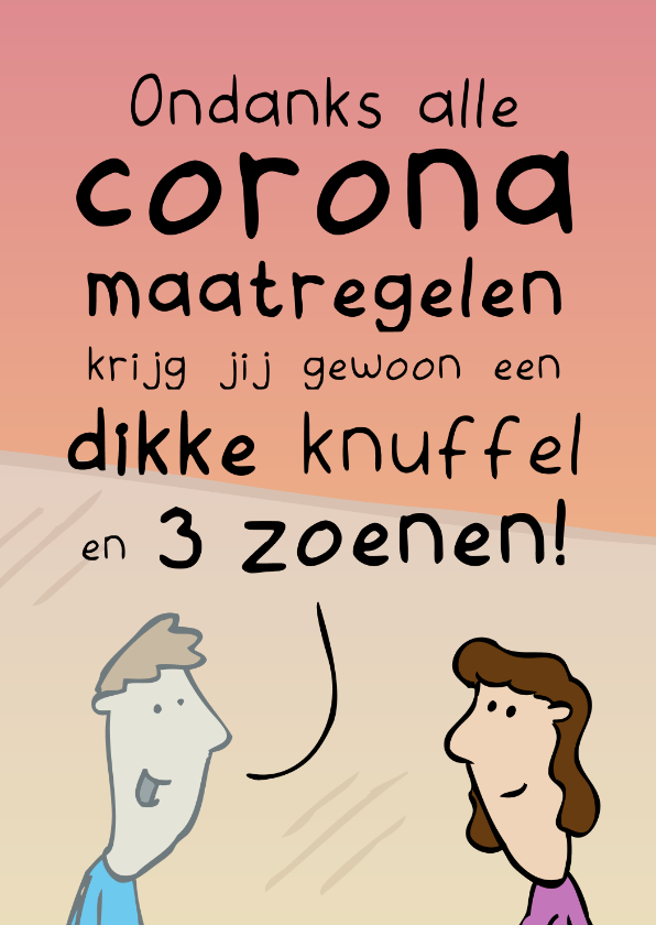 Verjaardagskaart Knuffel en 3 Zoenen - vrouw - Verjaardagskaarten Verjaardagskaarten - Verjaardagskaart Knuffel en 3 Zoenen - vrouw