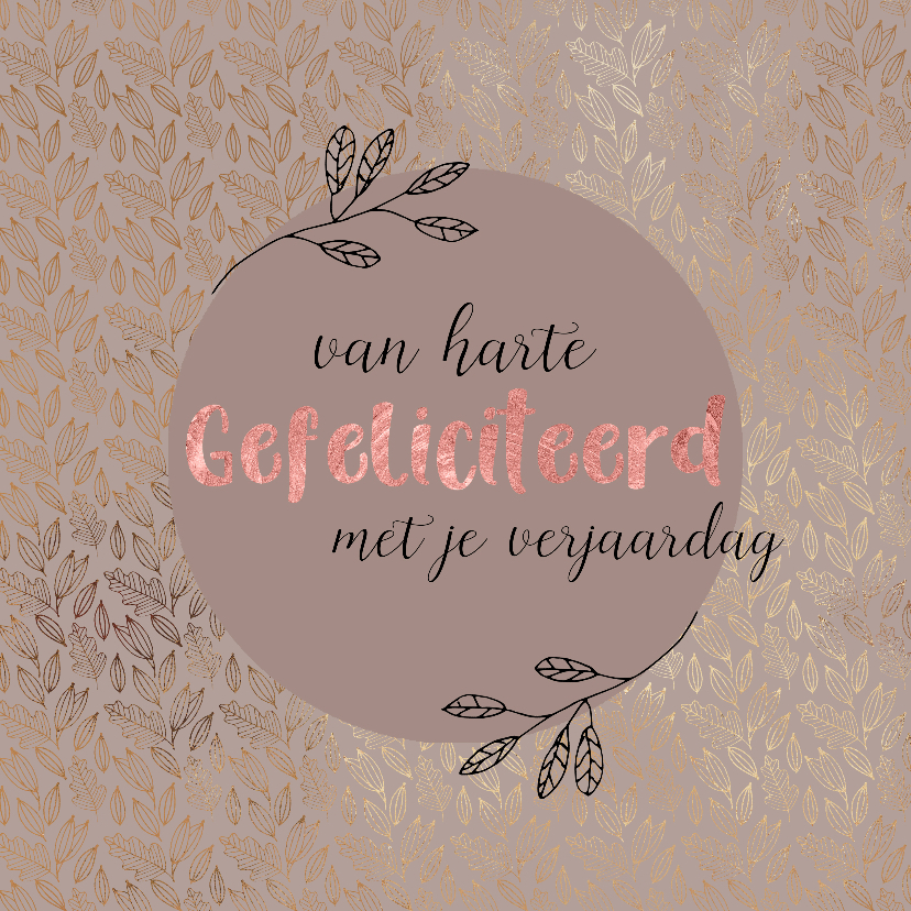 Verjaardagskaart leafs - Verjaardagskaarten Verjaardagskaarten - Verjaardagskaart leafs