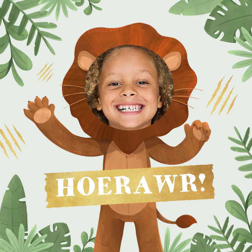 Verjaardagskaart leeuw grappig foto jungle - Verjaardagskaarten Verjaardagskaarten - Verjaardagskaart leeuw grappig foto jungle