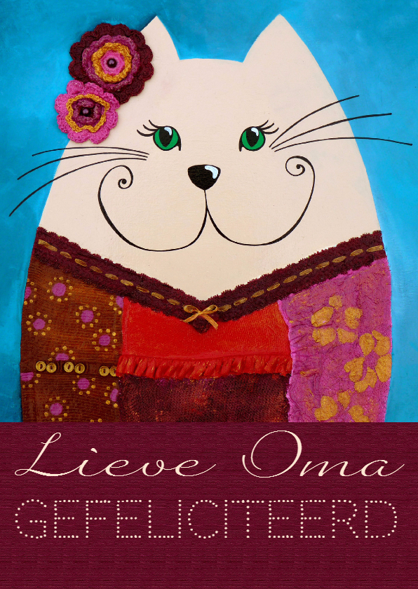 Verjaardagskaart lieve oma kat - Verjaardagskaarten Verjaardagskaarten - Verjaardagskaart lieve oma kat
