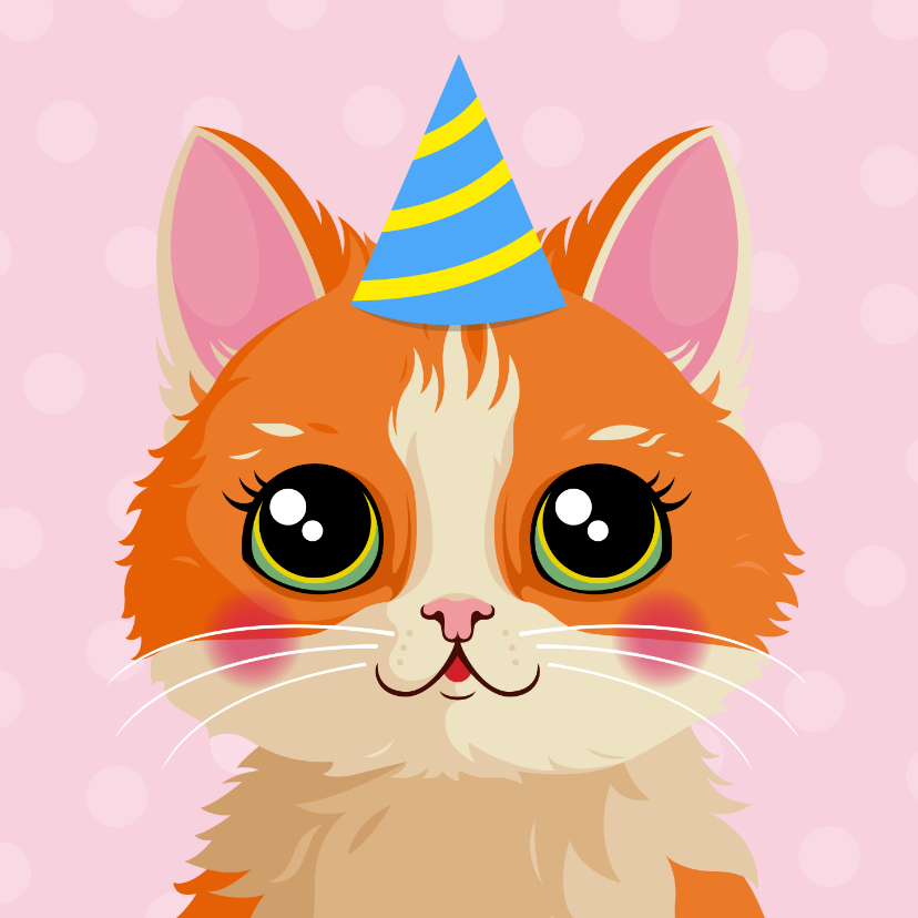Verjaardagskaarten - Verjaardagskaart lieve oranje kat