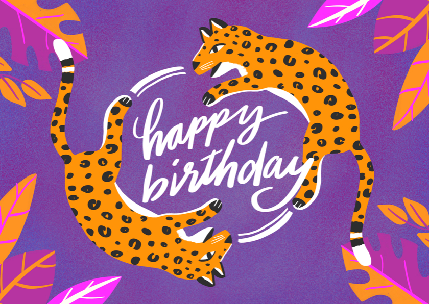 Verjaardagskaarten - Verjaardagskaart luipaarden
