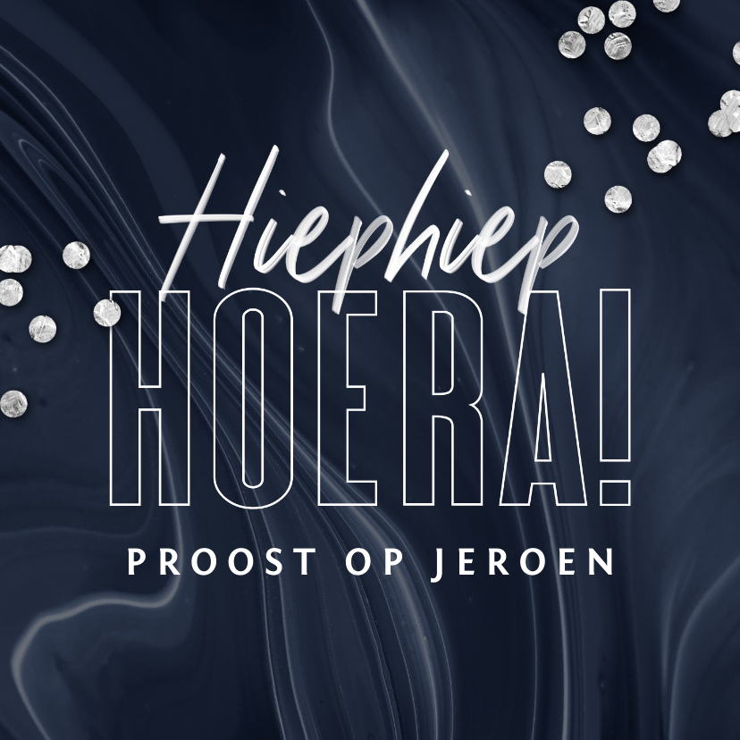 Verjaardagskaarten - Verjaardagskaart man stijlvol hip confetti typografie