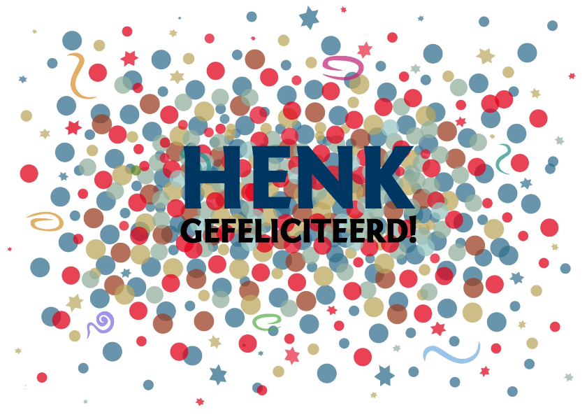 Verjaardagskaart met confetti en sterren in mooie kleuren - Verjaardagskaarten Verjaardagskaarten - Verjaardagskaart met confetti en sterren in mooie kleuren