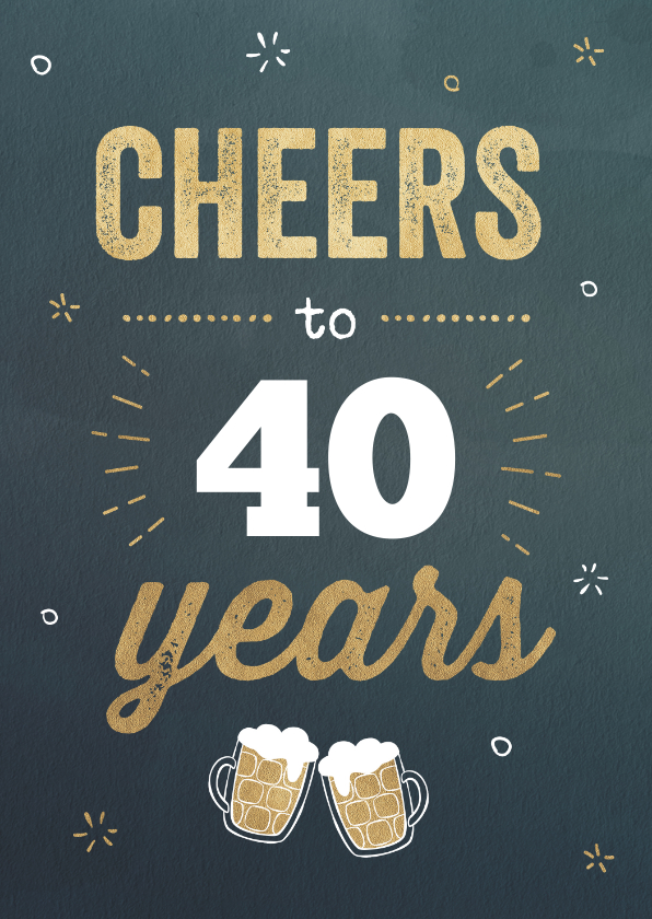 Verjaardagskaarten - Verjaardagskaart met gouden biertjes