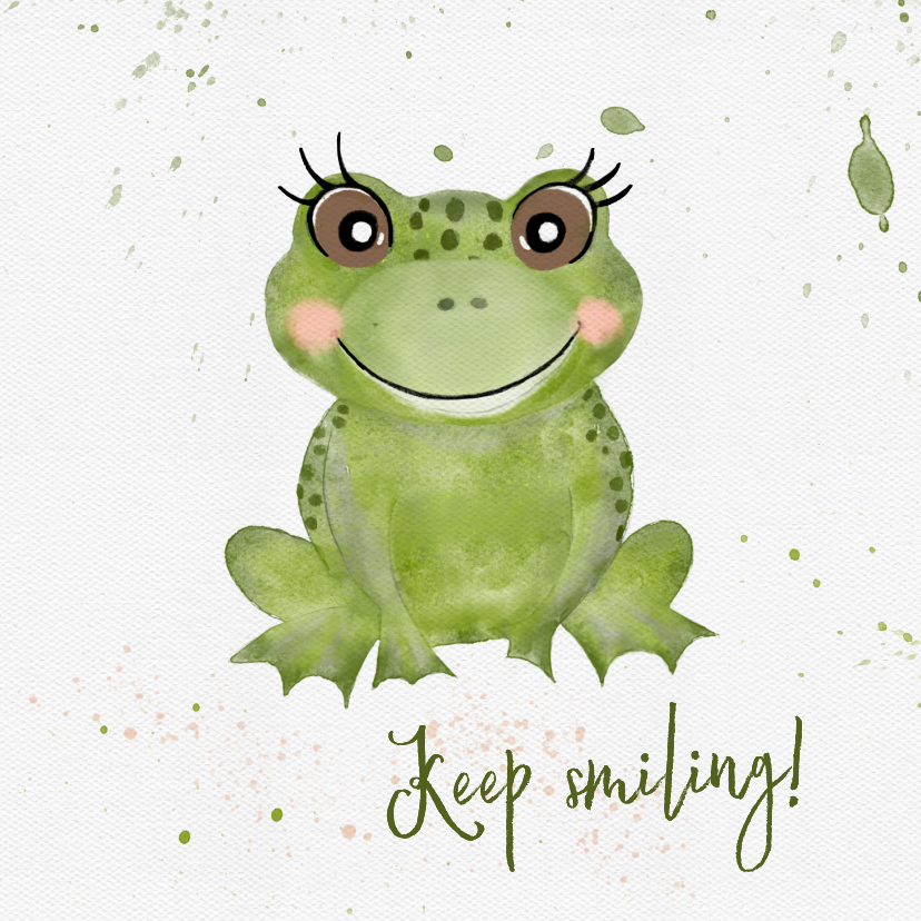Verjaardagskaart met grote groene kikker - Verjaardagskaarten Verjaardagskaarten - Verjaardagskaart met grote groene kikker