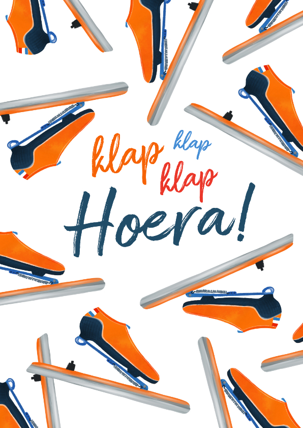 Verjaardagskaarten - Verjaardagskaart met klapschaatsen
