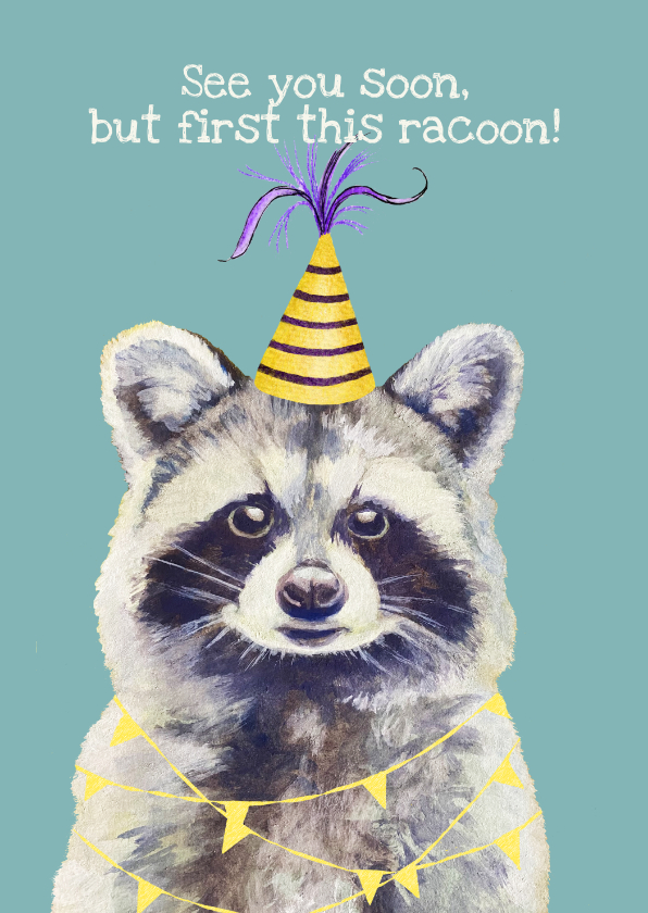 Verjaardagskaarten - Verjaardagskaart met leuke wasbeer
