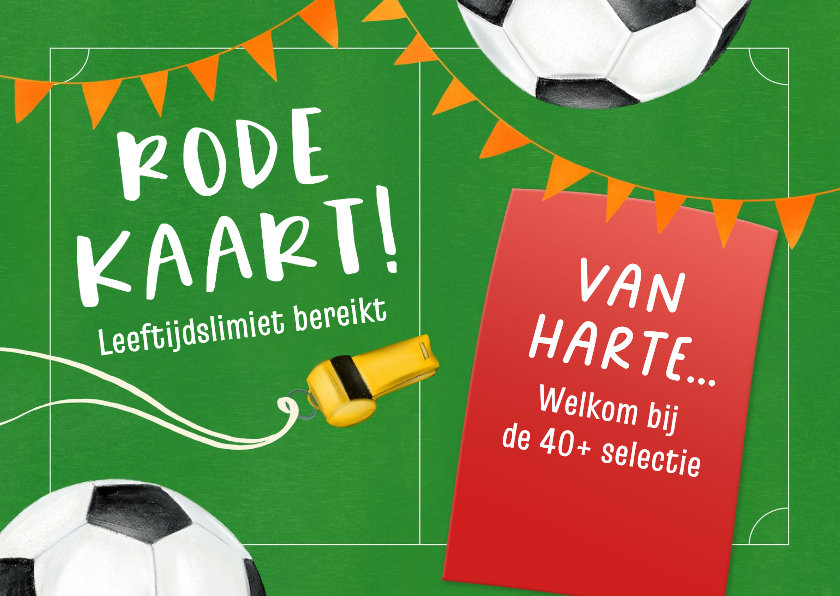 Verjaardagskaart met rode kaart en vlaggetjes - Verjaardagskaarten Verjaardagskaarten - Verjaardagskaart met rode kaart en vlaggetjes