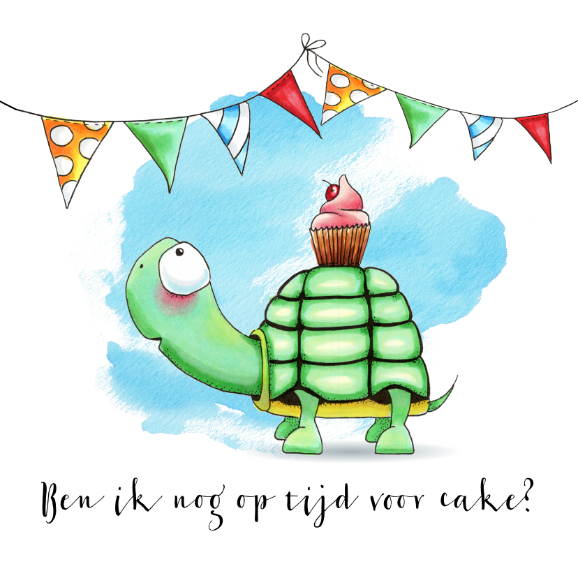 Verjaardagskaarten - Verjaardagskaart met Schildpad