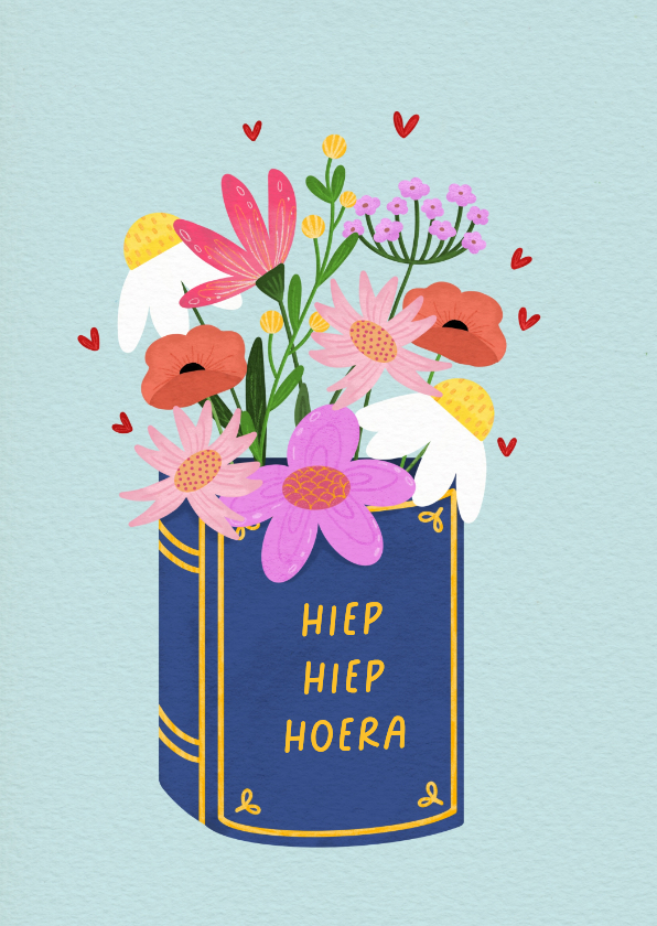 Verjaardagskaarten - Verjaardagskaart met vrolijk boeket wildbloemen