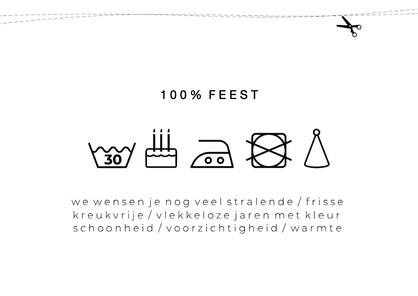 Verjaardagskaarten - Verjaardagskaart met waslabel 