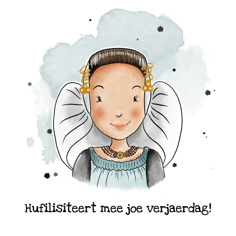 Verjaardagskaart met zeeuws meisje - Verjaardagskaarten Verjaardagskaarten - Verjaardagskaart met zeeuws meisje