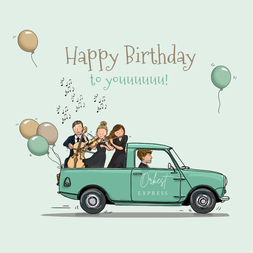 Verjaardagskaarten - Verjaardagskaart Mini pick-up