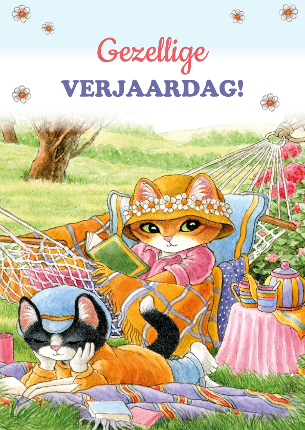 Verjaardagskaarten - Verjaardagskaart Molly in de hangmat