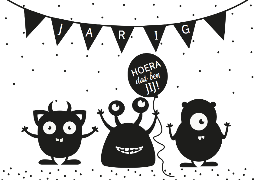 Verjaardagskaarten - Verjaardagskaart Monsters
