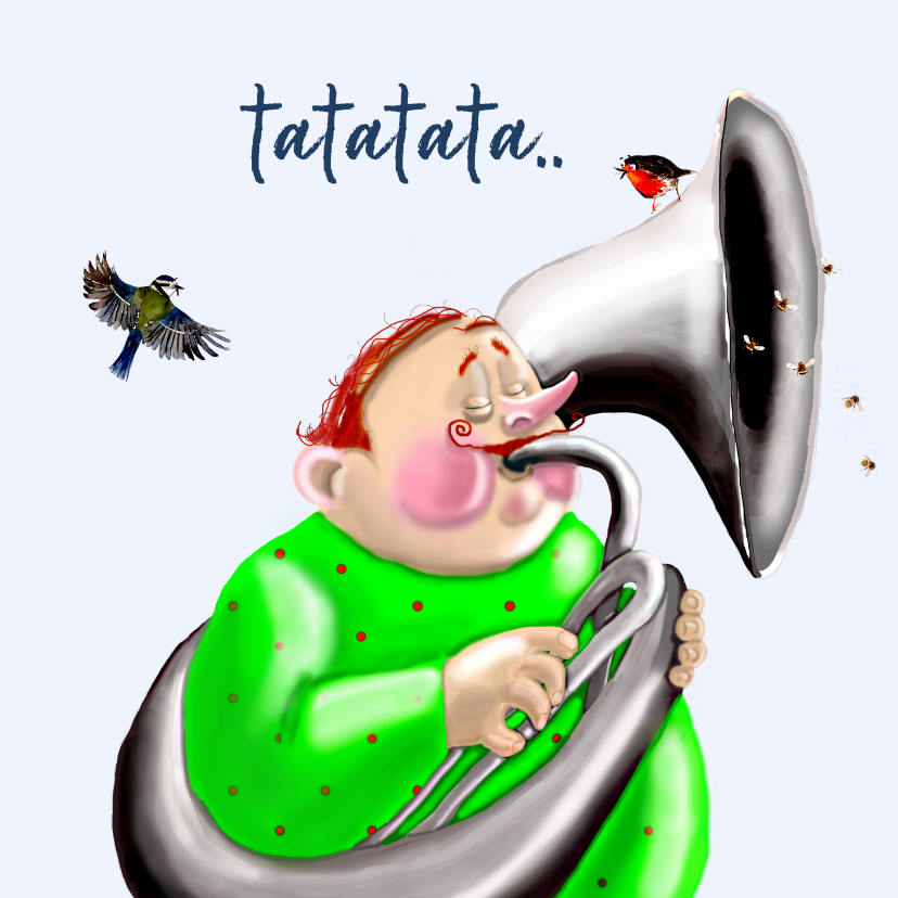 Verjaardagskaart Muzikant met tuba - Verjaardagskaarten Verjaardagskaarten - Verjaardagskaart Muzikant met tuba