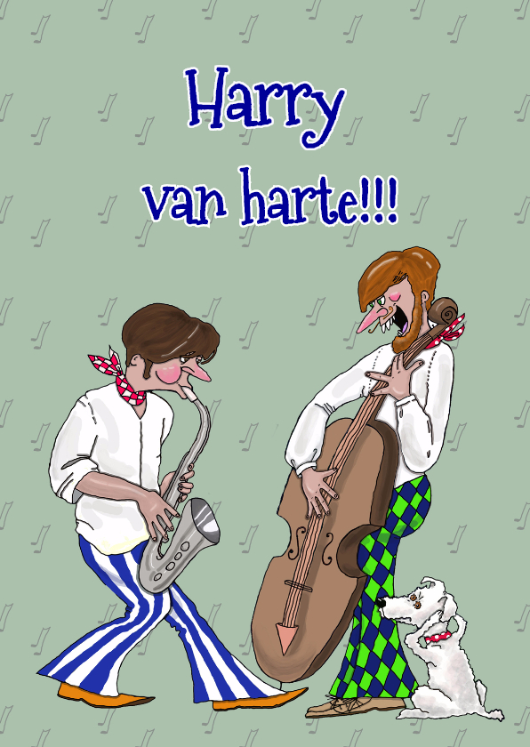 Verjaardagskaart muzikanten - Verjaardagskaarten Verjaardagskaarten - Verjaardagskaart muzikanten