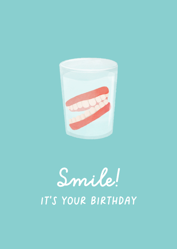Verjaardagskaarten - Verjaardagskaart oud smile birthday grappig humor