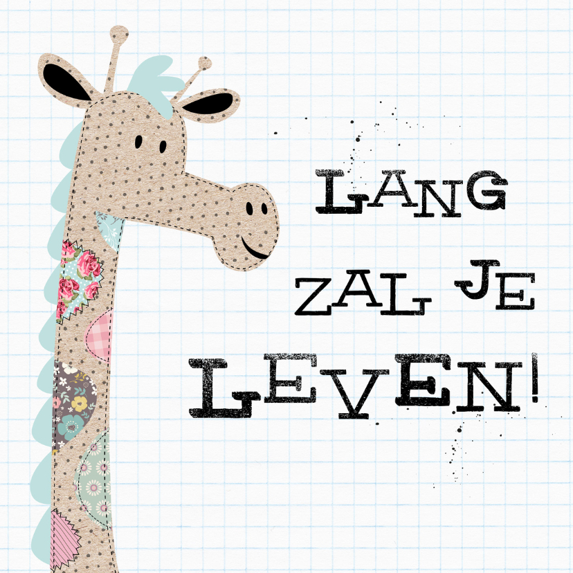 Verjaardagskaart Patch Giraf - Verjaardagskaarten Verjaardagskaarten - Verjaardagskaart Patch Giraf