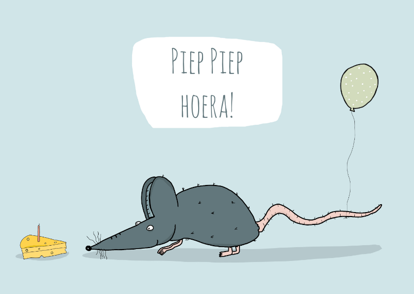Verjaardagskaart Piep piep Hoera! - Verjaardagskaarten Verjaardagskaarten - Verjaardagskaart Piep piep Hoera!