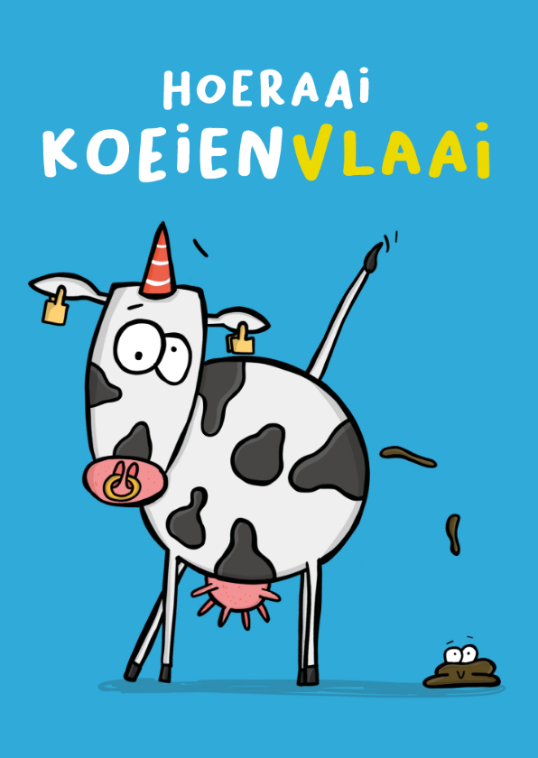Verjaardagskaart poepende koe - Verjaardagskaarten Verjaardagskaarten - Verjaardagskaart poepende koe