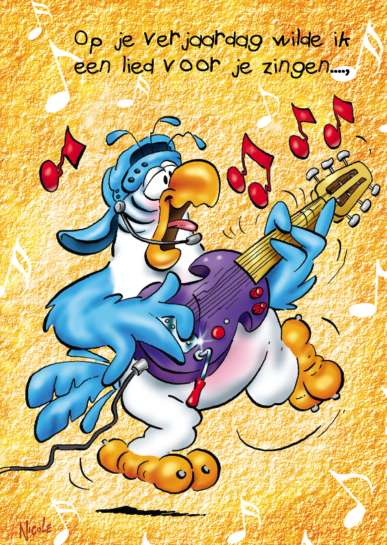 Verjaardagskaart Rocco verjaardag 11 papegaai gitaar - Verjaardagskaarten Verjaardagskaarten - Verjaardagskaart Rocco verjaardag 11 papegaai gitaar