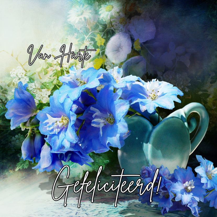 Verjaardagskaart Scrapbook Delphinium - Verjaardagskaarten Verjaardagskaarten - Verjaardagskaart Scrapbook Delphinium