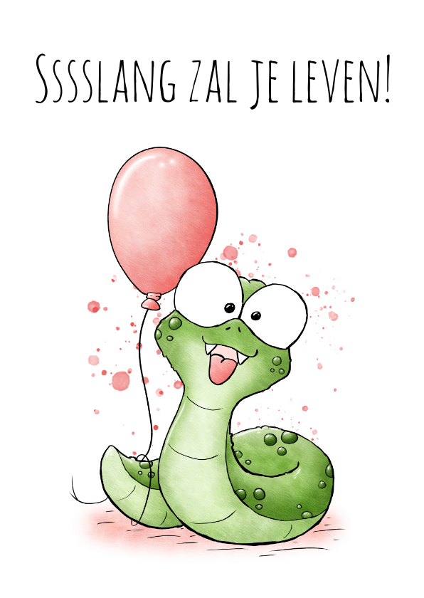 Verjaardagskaart slang - Sssslang zal je leven! - Verjaardagskaarten Verjaardagskaarten - Verjaardagskaart slang - Sssslang zal je leven!