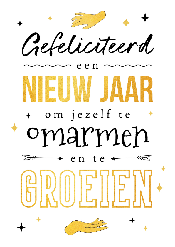 Verjaardagskaart spirituele wens nieuwe levensjaar goud - Verjaardagskaarten Verjaardagskaarten - Verjaardagskaart spirituele wens nieuwe levensjaar goud