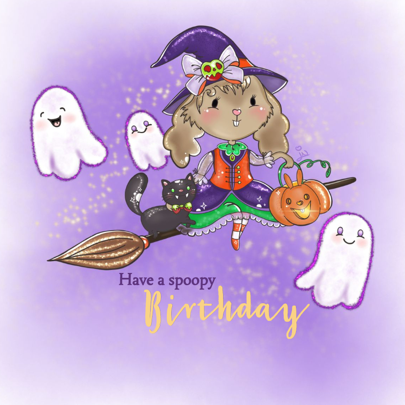 Verjaardagskaart Maple and Chestnut Spoopy Birthday - Verjaardagskaarten Verjaardagskaarten - Verjaardagskaart Maple and Chestnut Spoopy Birthday