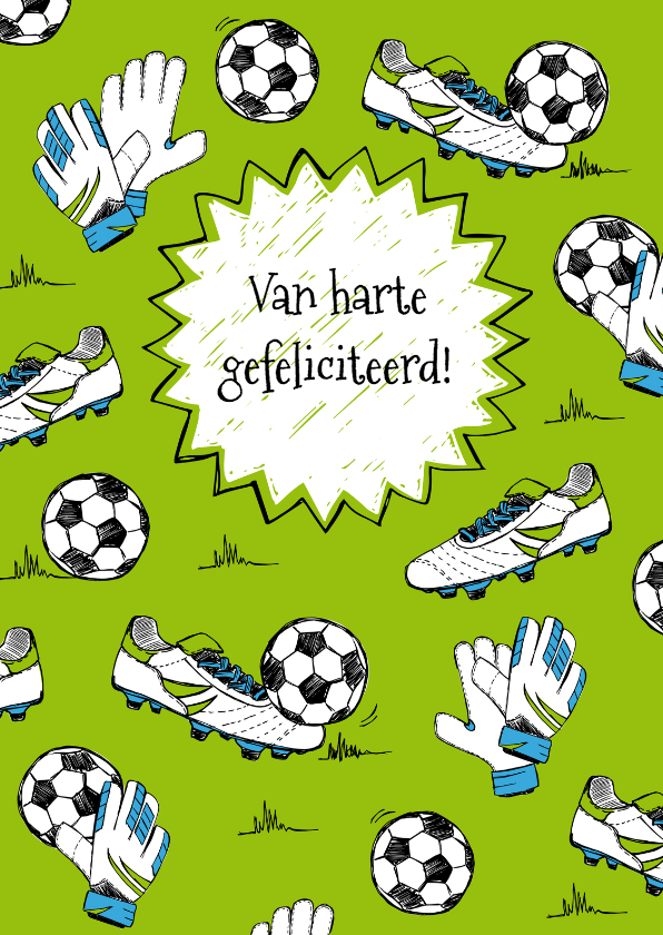 Verjaardagskaarten - Verjaardagskaart sport voetbal 