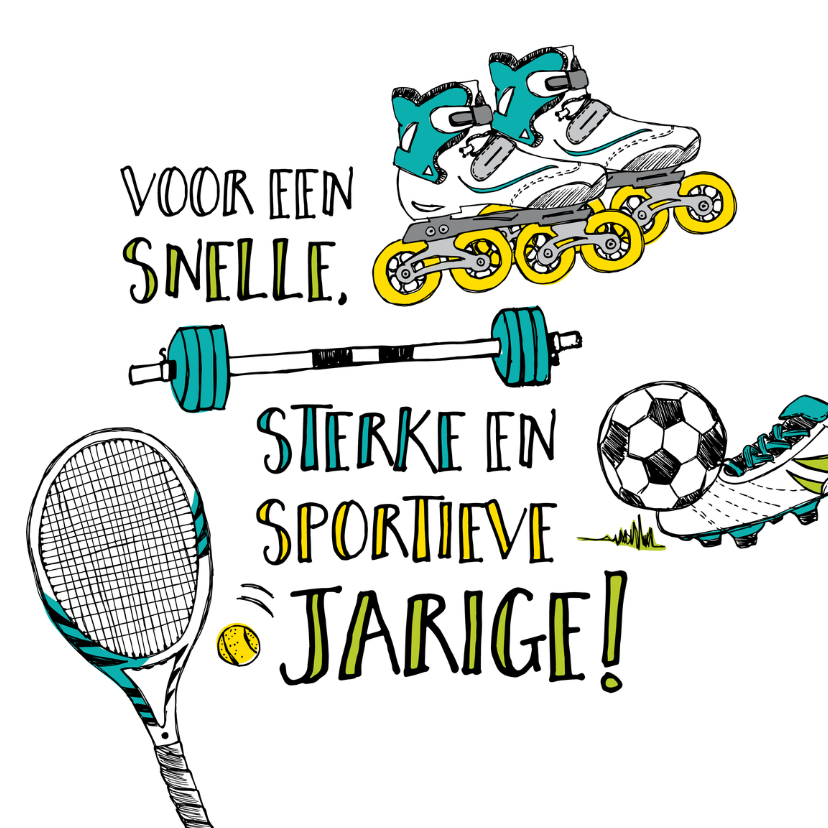 Verjaardagskaart sporten - Verjaardagskaarten Verjaardagskaarten - Verjaardagskaart sporten