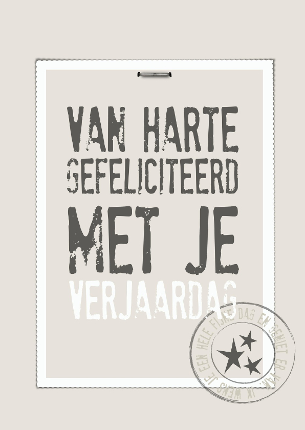 Verjaardagskaart Stempel - Verjaardagskaarten Verjaardagskaarten - Verjaardagskaart Stempel