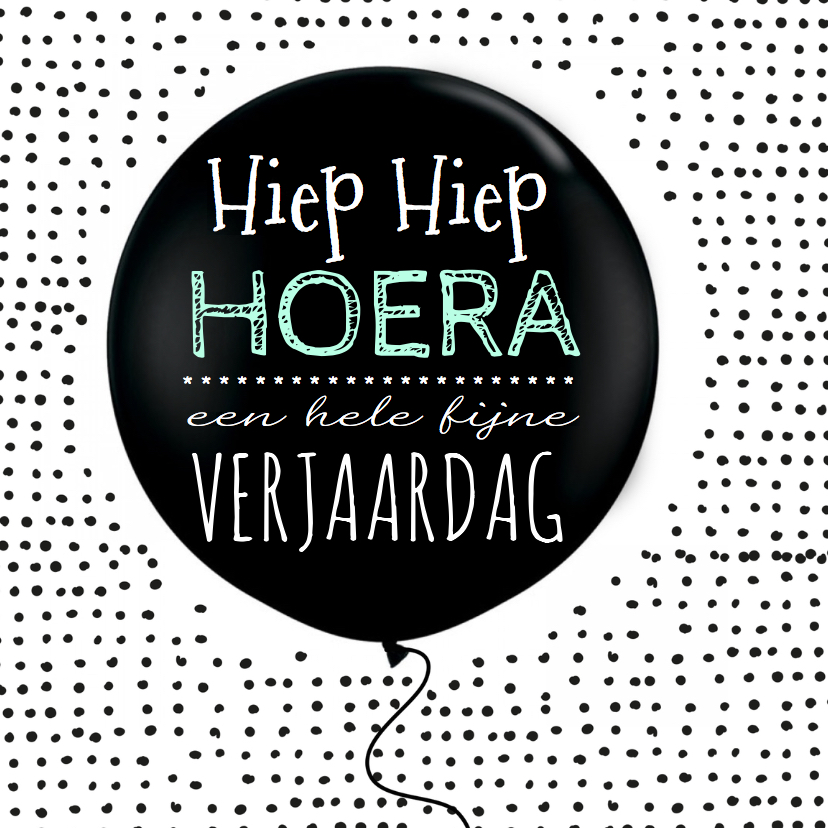 Verjaardagskaart stip & ballon - Verjaardagskaarten Verjaardagskaarten - Verjaardagskaart stip & ballon