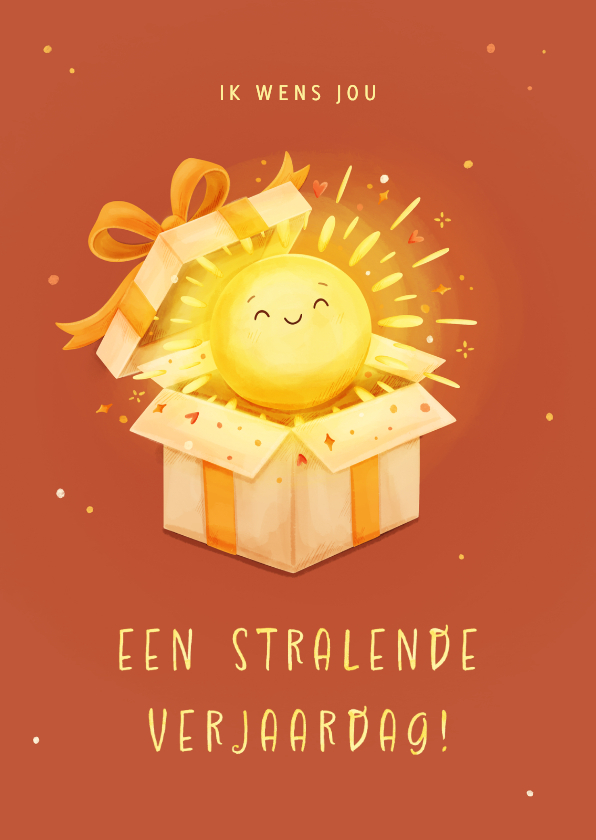 Verjaardagskaarten - Verjaardagskaart stralende verjaardag met vrolijke zon