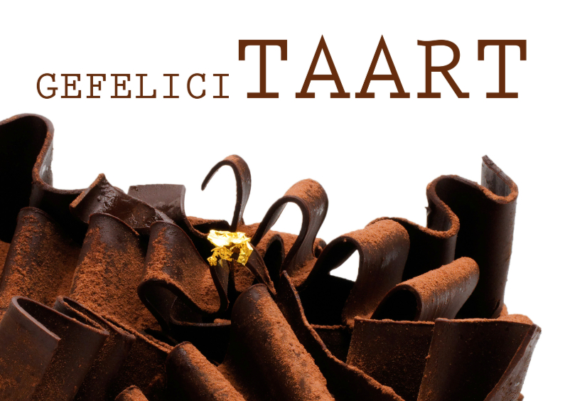 Verjaardagskaarten - Verjaardagskaart Taart Chocolade