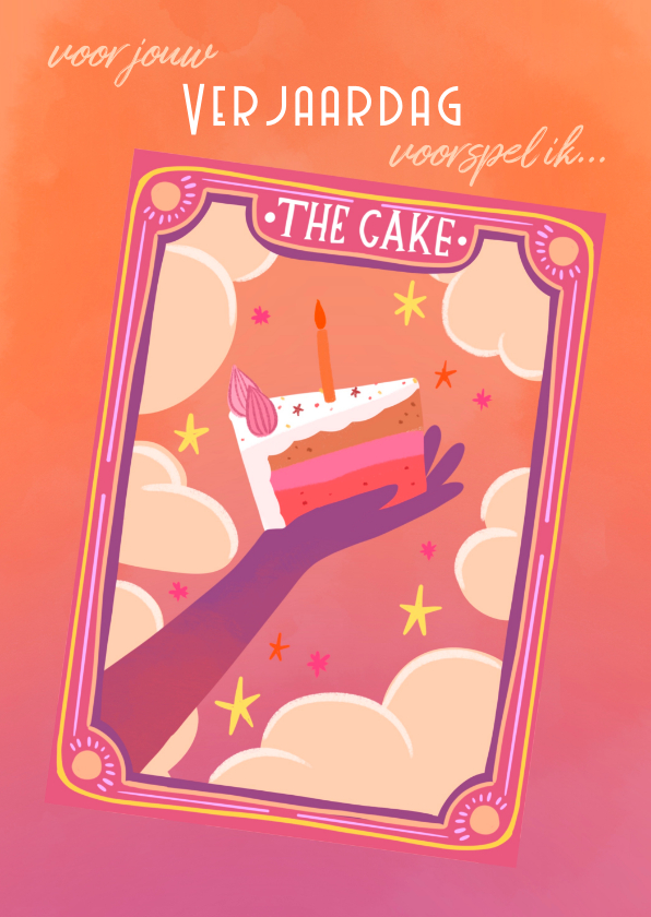 Verjaardagskaarten - Verjaardagskaart tarot the cake