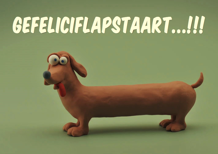 Verjaardagskaart Teckel ClayCard - Verjaardagskaarten Verjaardagskaarten - Verjaardagskaart Teckel ClayCard
