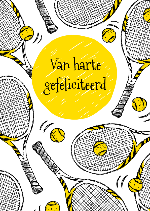 Verjaardagskaart Tennisrackets Kaartje2go