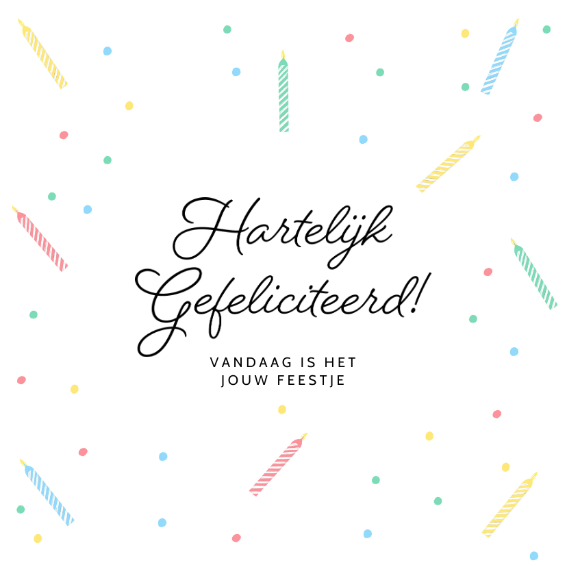 Verjaardagskaart tiener vrouw kaarsjes taart confetti - Verjaardagskaarten Verjaardagskaarten - Verjaardagskaart tiener vrouw kaarsjes taart confetti