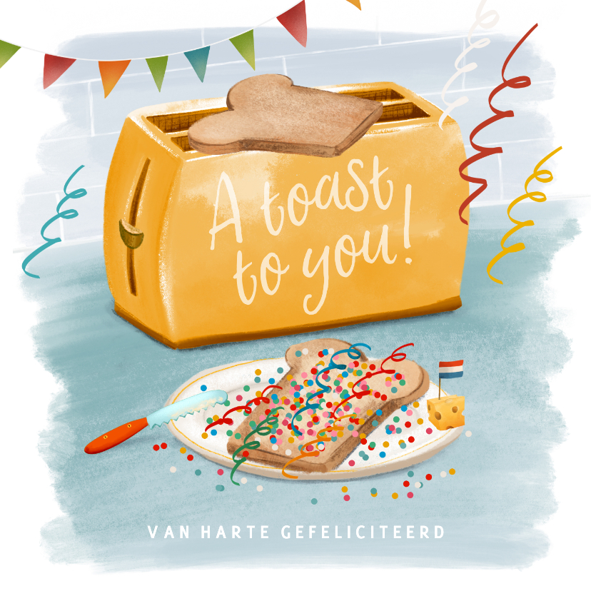 Verjaardagskaart 'Toast to you' - Verjaardagskaarten Verjaardagskaarten - Verjaardagskaart 'Toast to you'