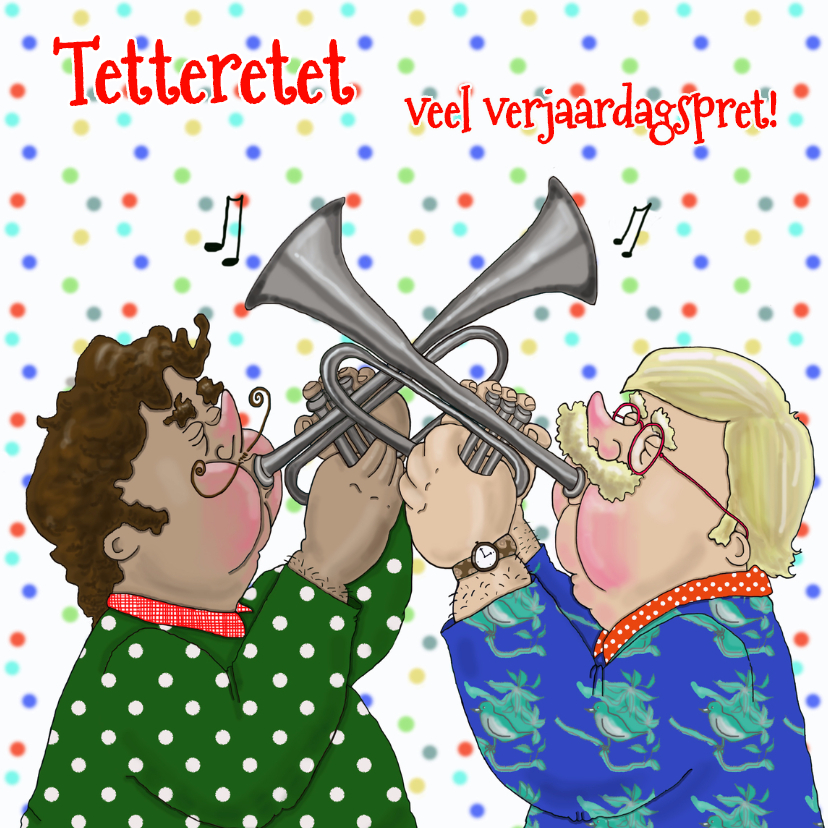 Verjaardagskaart Trompet - Verjaardagskaarten Verjaardagskaarten - Verjaardagskaart Trompet