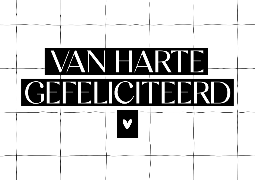 Verjaardagskaart van harte gefeliciteerd hartje zwartwit - Verjaardagskaarten Verjaardagskaarten - Verjaardagskaart van harte gefeliciteerd hartje zwartwit