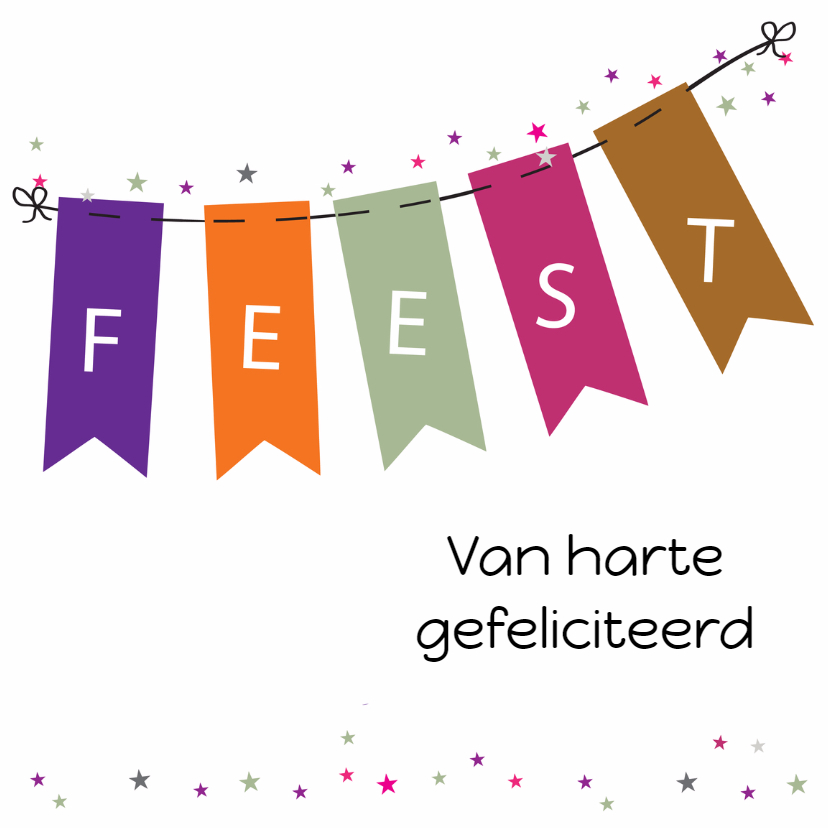 Verjaardagskaart vlaggetjes modern - Verjaardagskaarten Verjaardagskaarten - Verjaardagskaart vlaggetjes modern