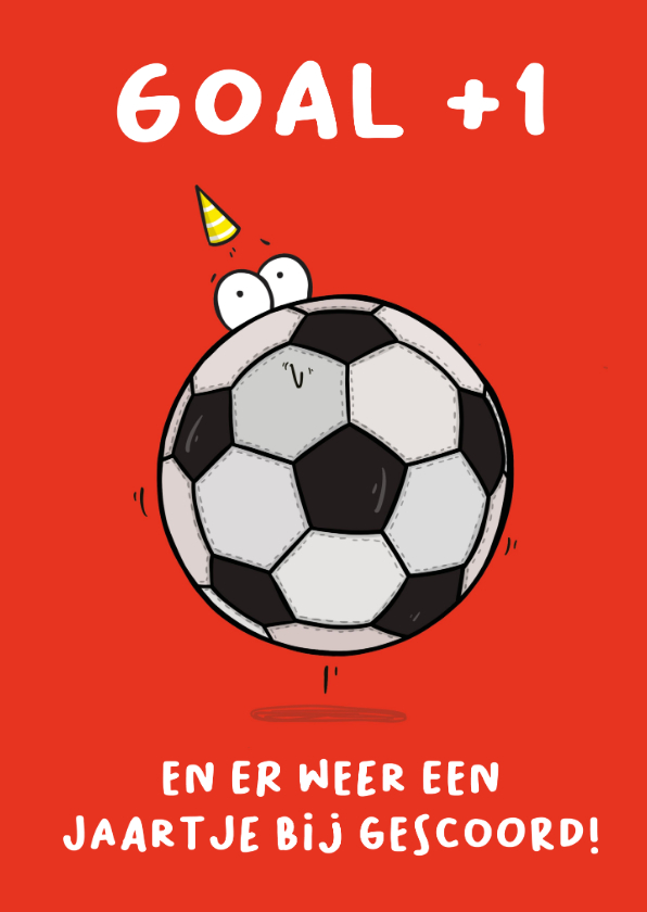 Verjaardagskaarten - Verjaardagskaart voetbal goal