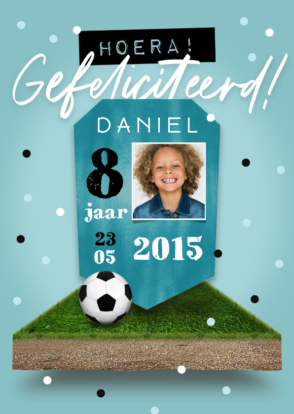 Verjaardagskaart voetbal stoer jongen score confetti - Verjaardagskaarten Verjaardagskaarten - Verjaardagskaart voetbal stoer jongen score confetti