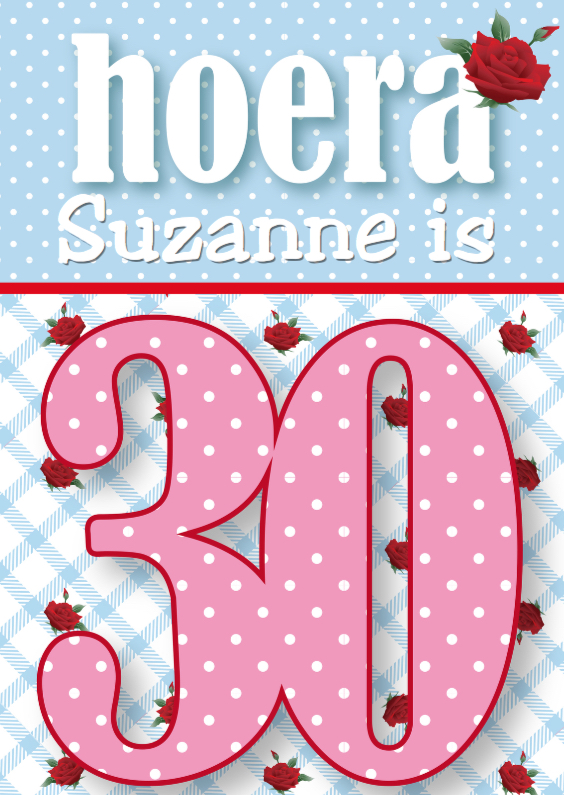 Goede Verjaardagskaart vrouw 30 jaar rozen lief | Kaartje2go TW-02